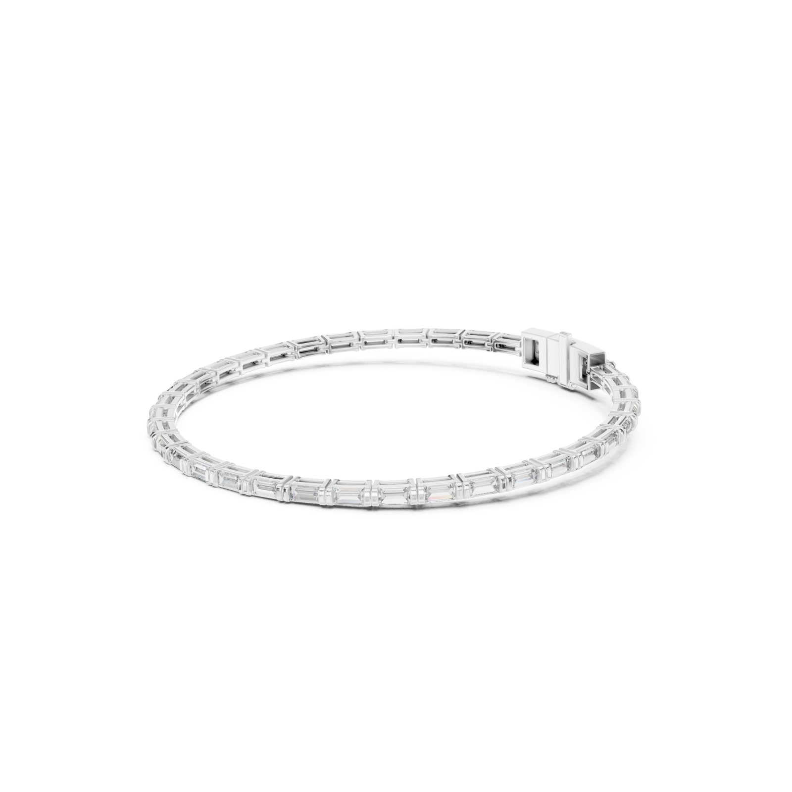 White Gold Enchanted Radiant Line Bracelet Left View