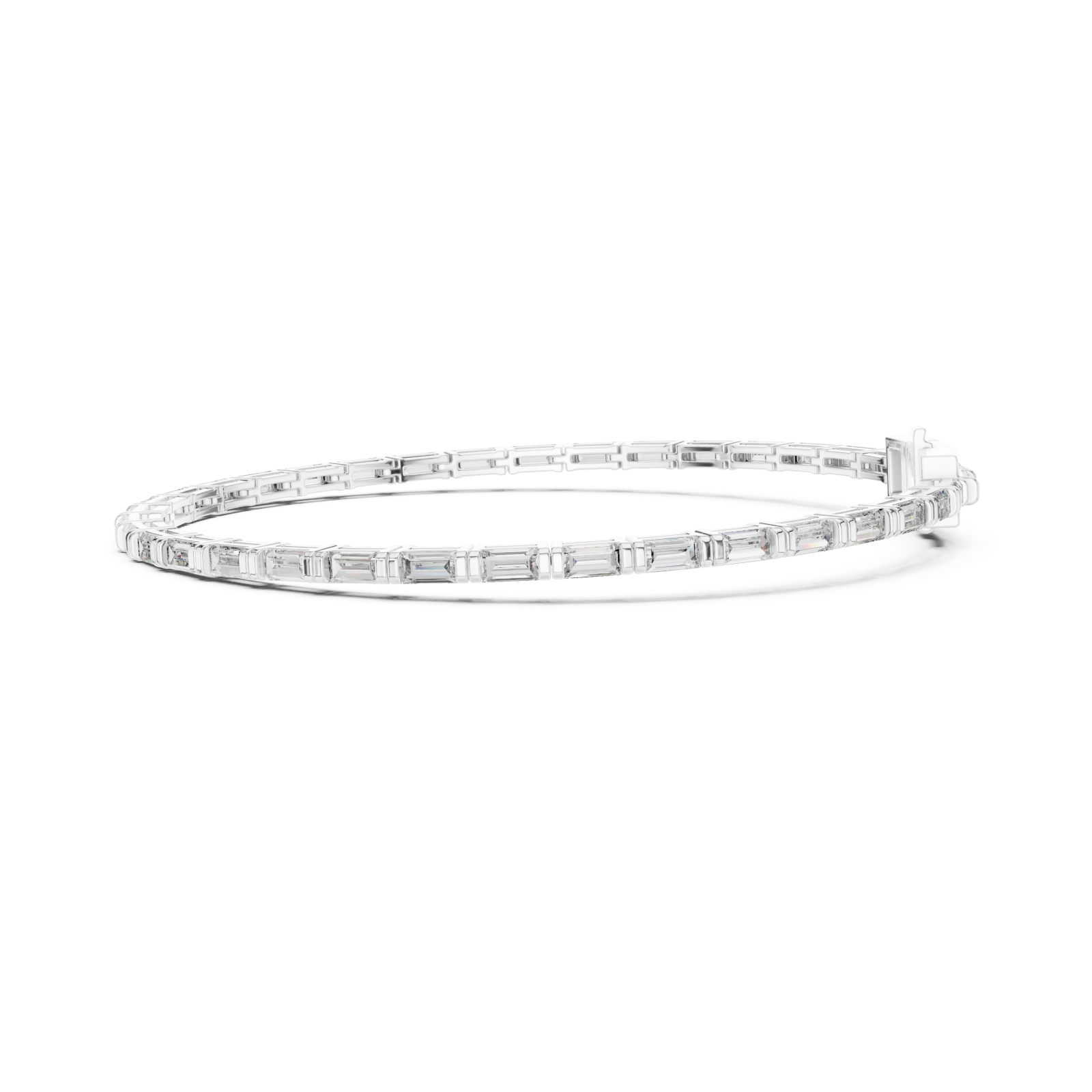  White Gold Enchanted Radiant Line Bracelet Side View