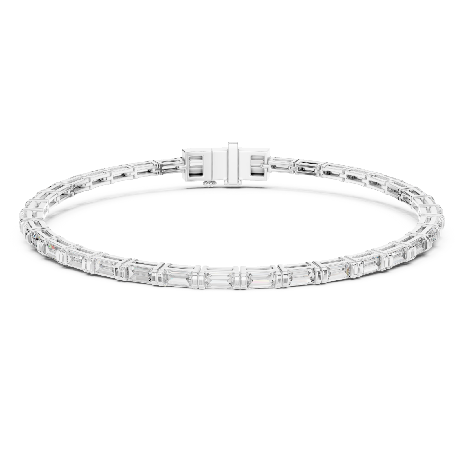  White Gold Enchanted Radiant Line Bracelet Right View