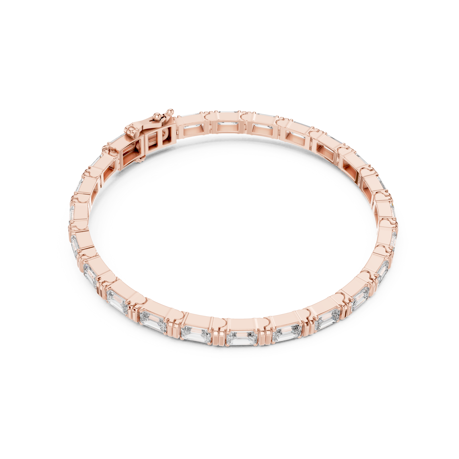  Rose Gold Infinite Elegance Signature Statement Link Bracelet Front View