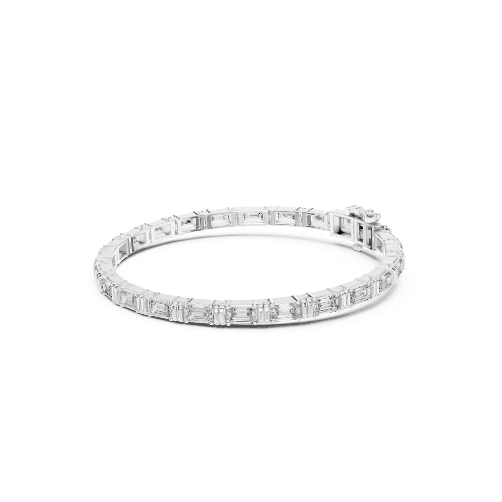  White Gold Infinite Elegance Signature Statement Link Bracelet Left View