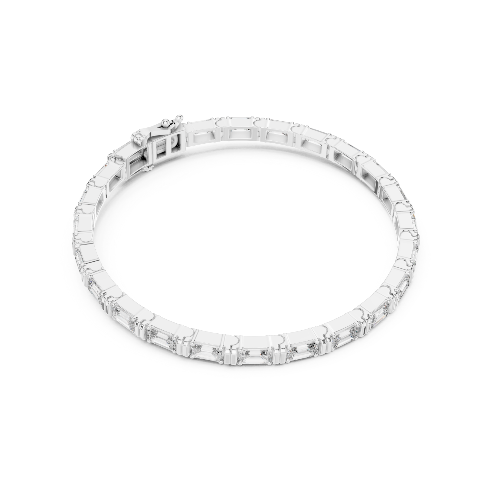  White Gold Infinite Elegance Signature Statement Link Bracelet Front View