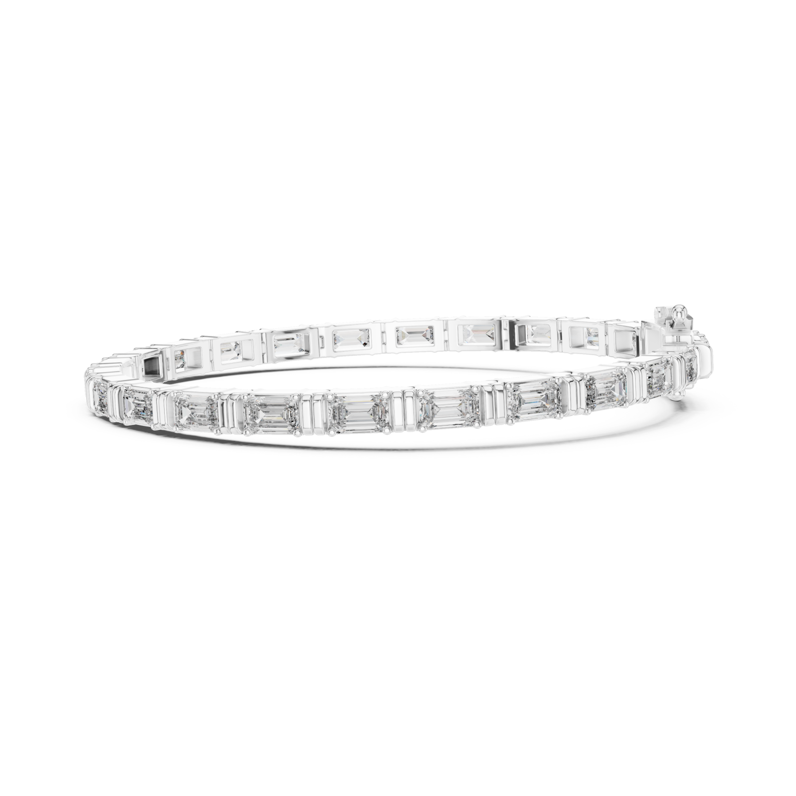  White Gold Infinite Elegance Signature Statement Link Bracelet Side View