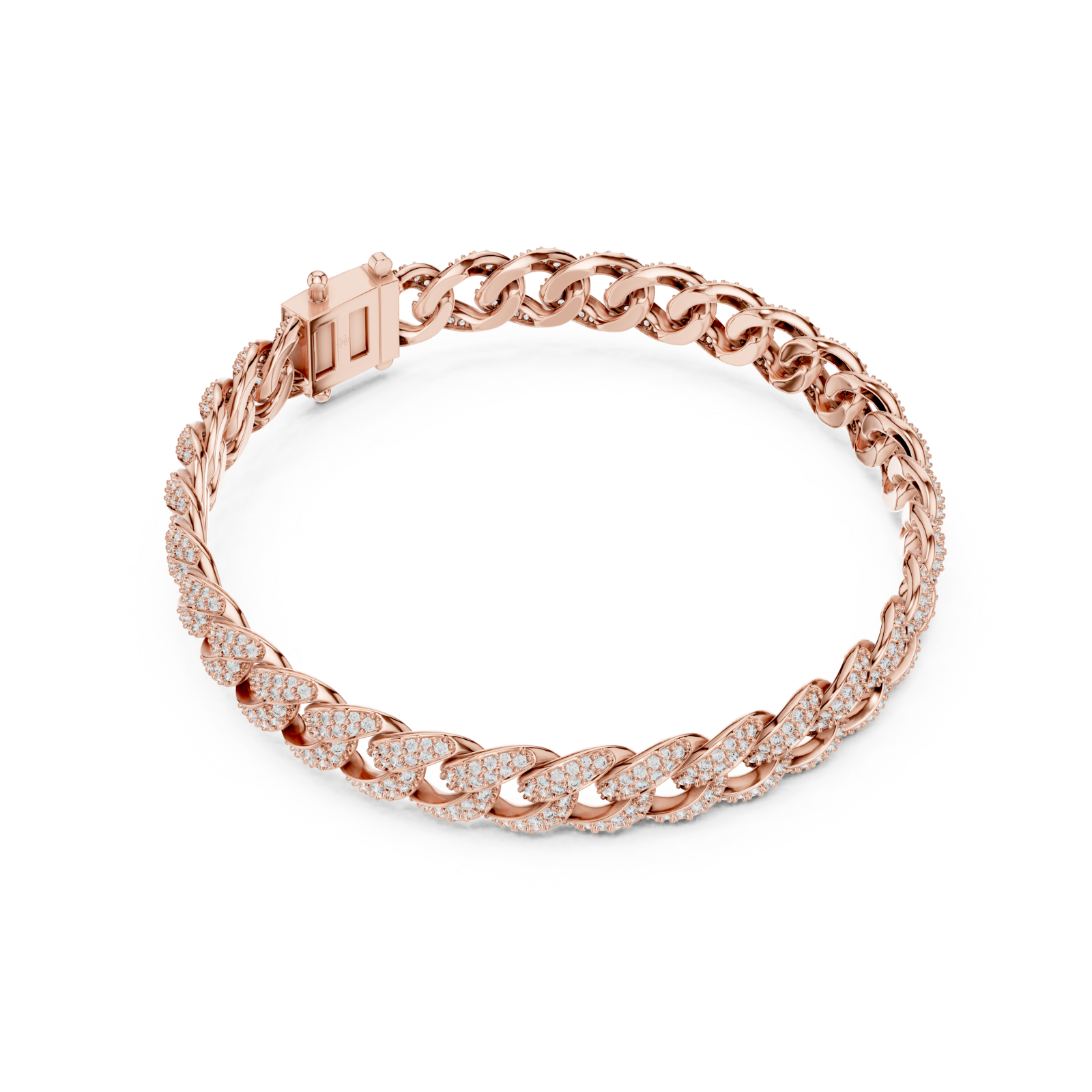  Rose Gold Sculpted Interwoven Splendor Bracelet Front View