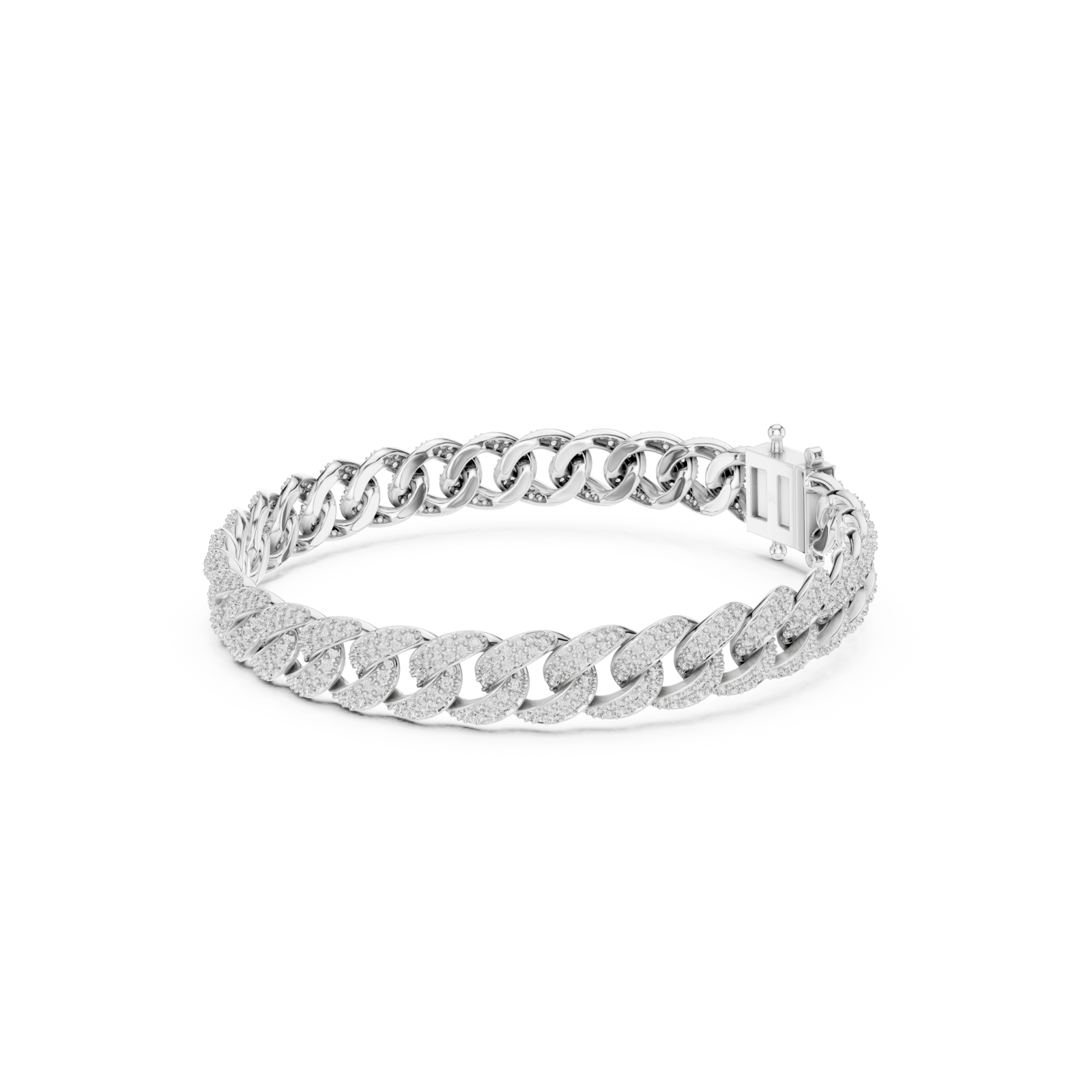  White Gold Sculpted Interwoven Splendor Bracelet Left View