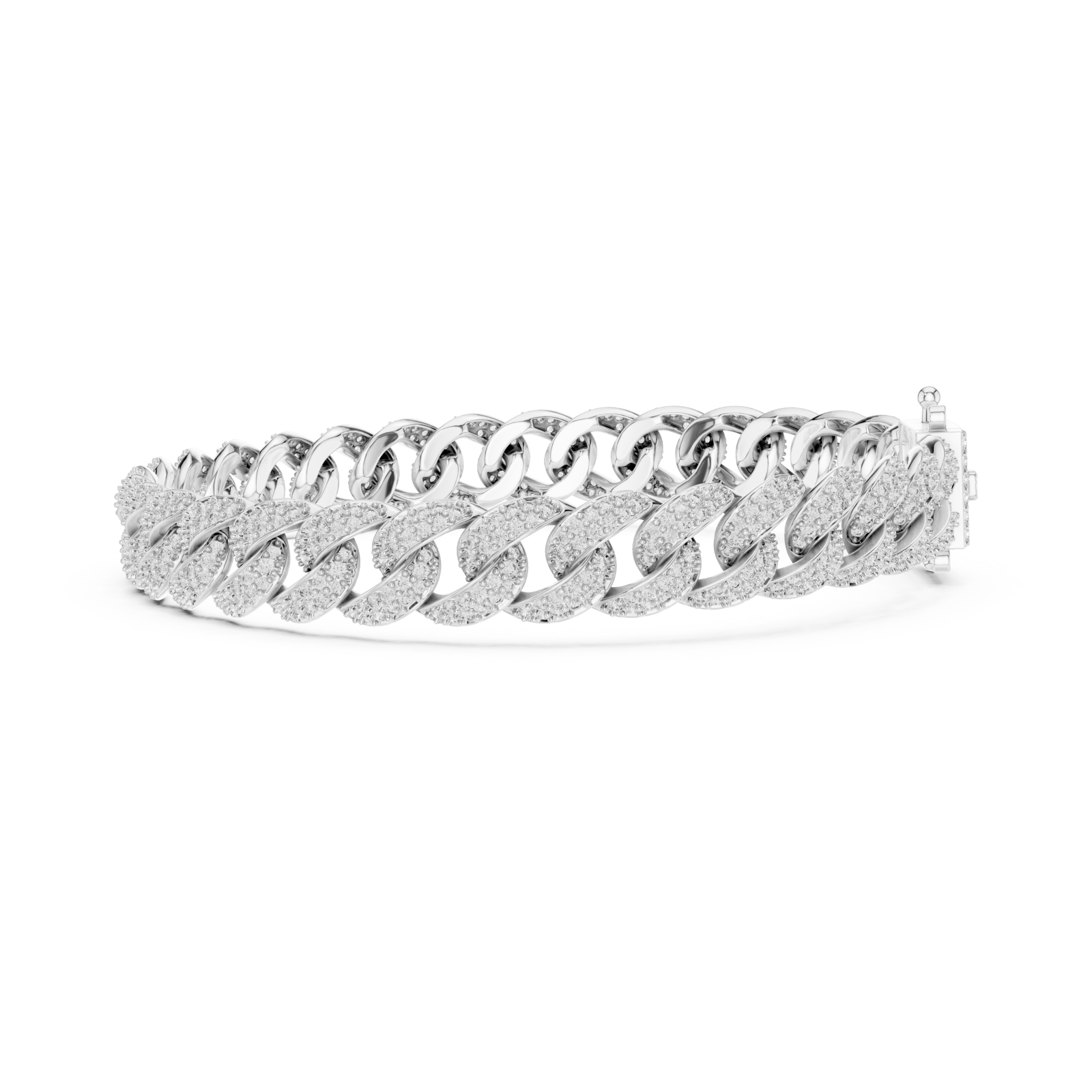  White Gold Sculpted Interwoven Splendor Bracelet Side View