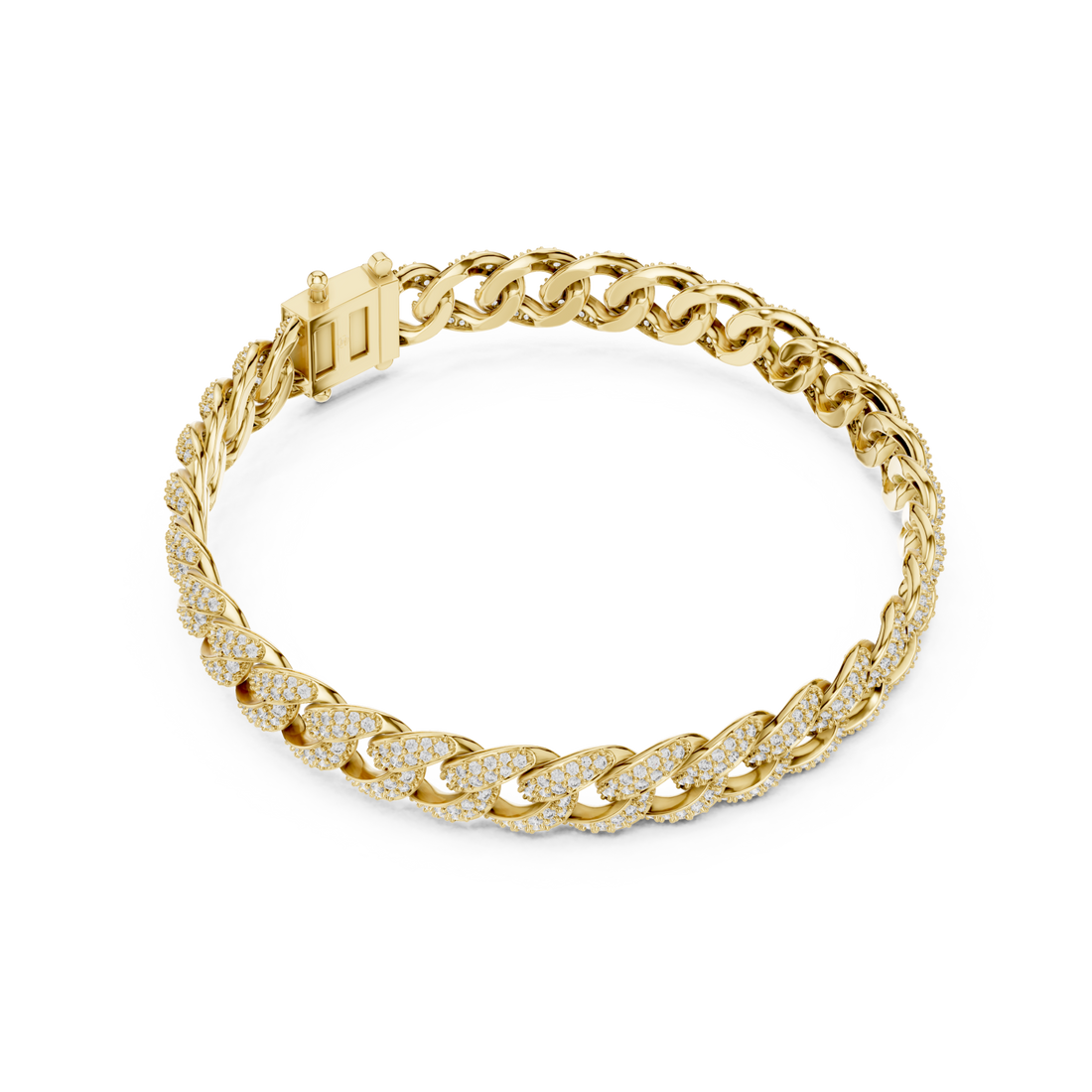 Gold Sculpted Interwoven Splendor Bracelet Right View