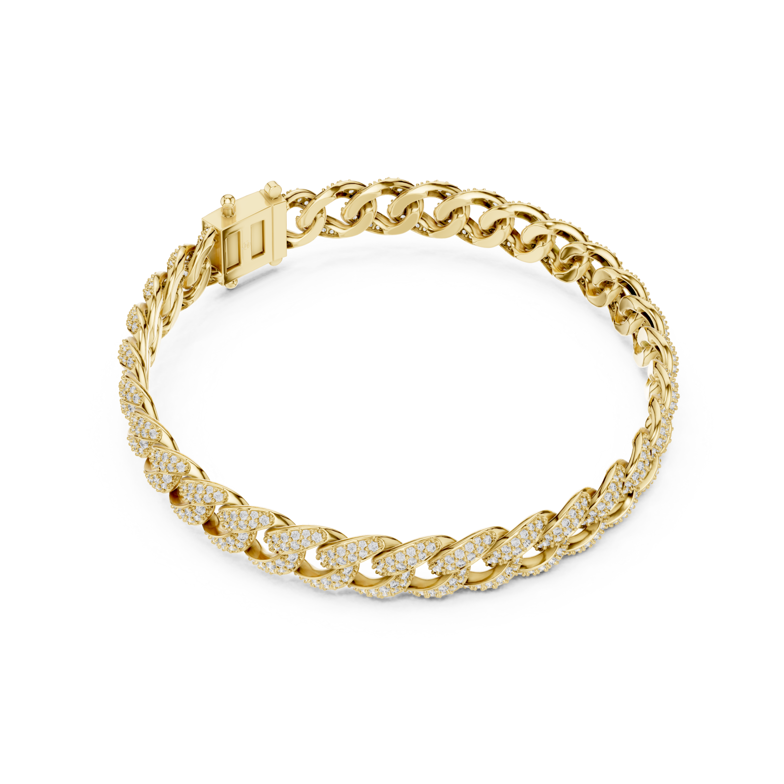  Gold Sculpted Interwoven Splendor Bracelet Front View