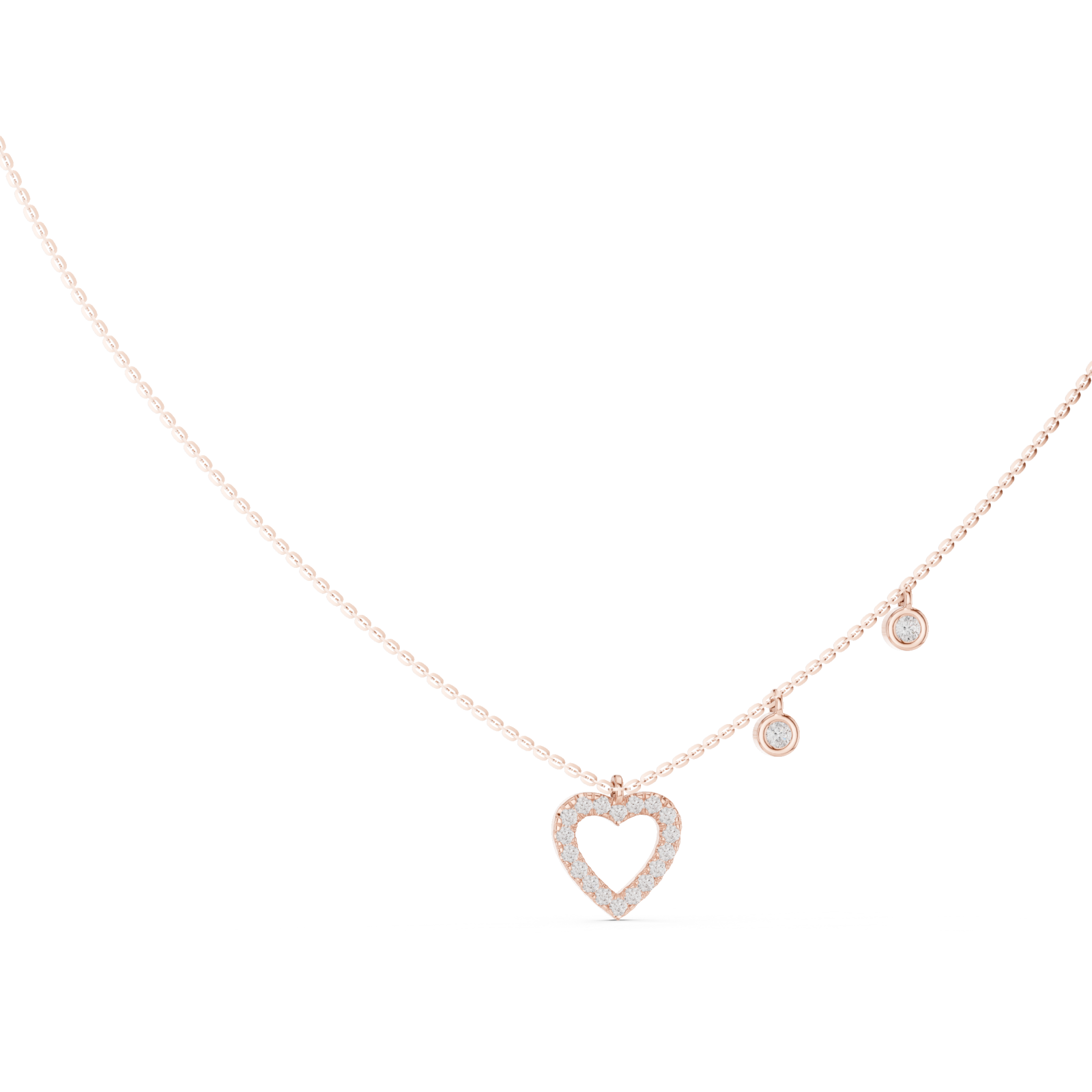  Rose Gold Eternal Balance Heart Necklace Left View