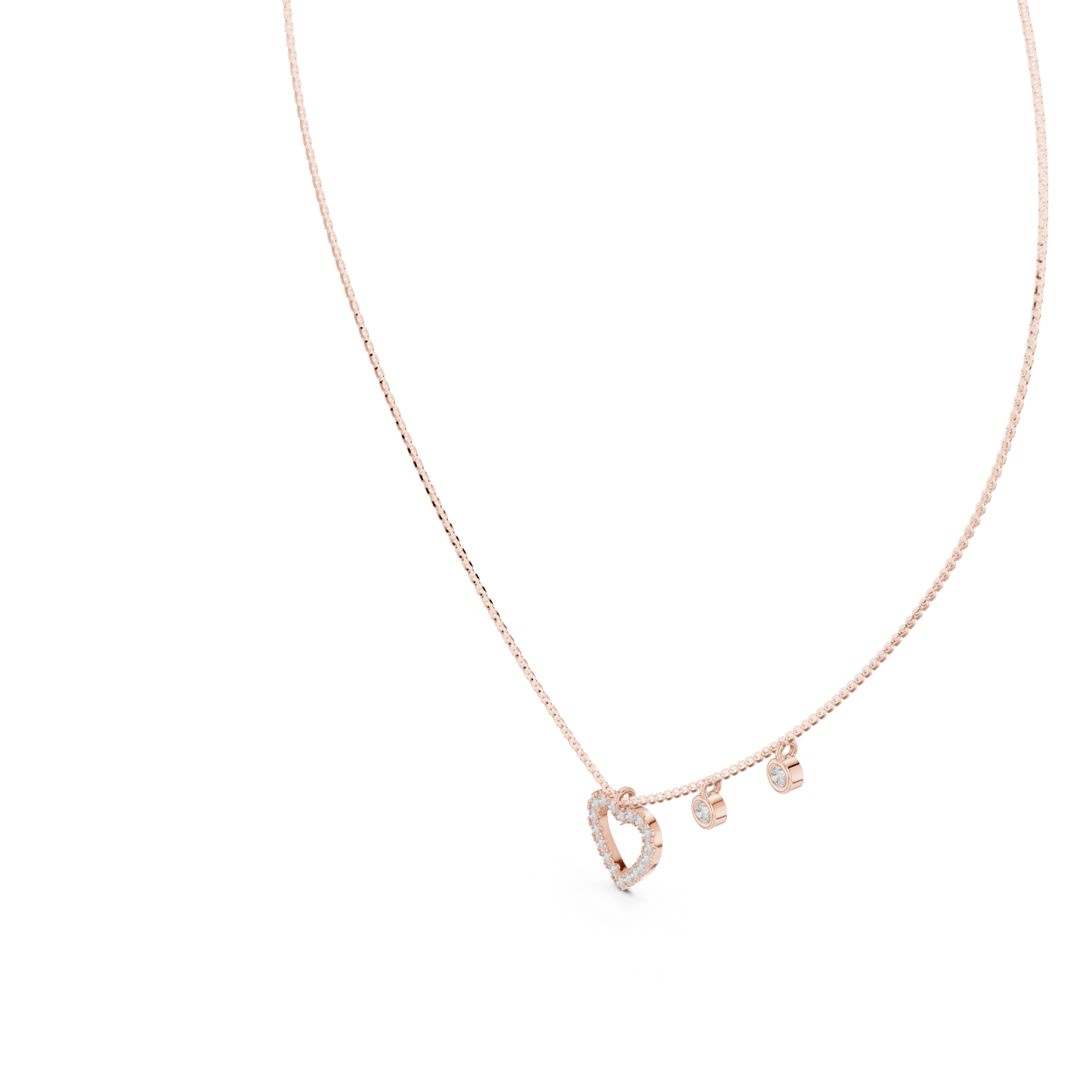  Rose Gold Eternal Balance Heart Necklace Right View