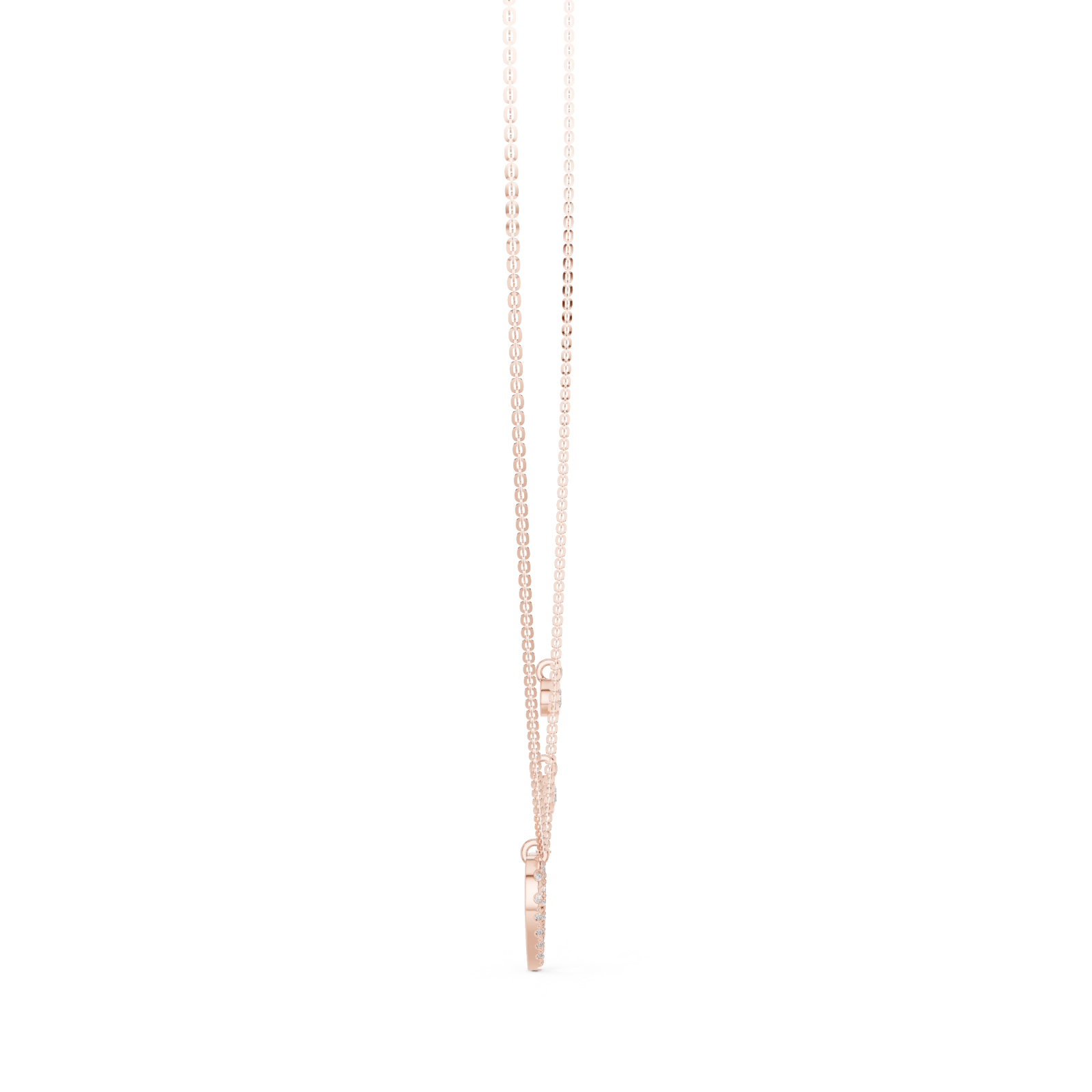  Rose Gold Eternal Balance Heart Necklace Side View