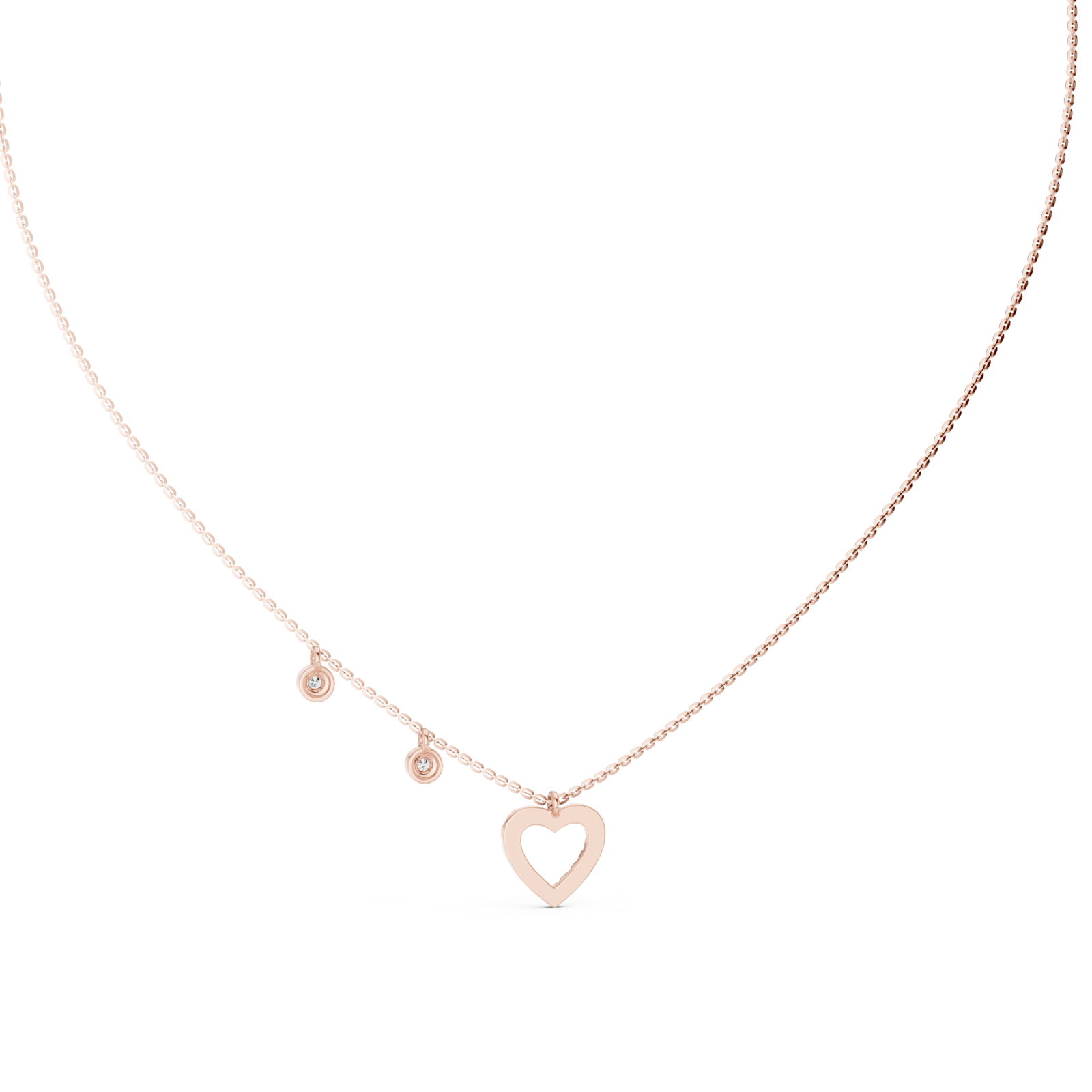  Rose Gold Eternal Balance Heart Necklace Front View