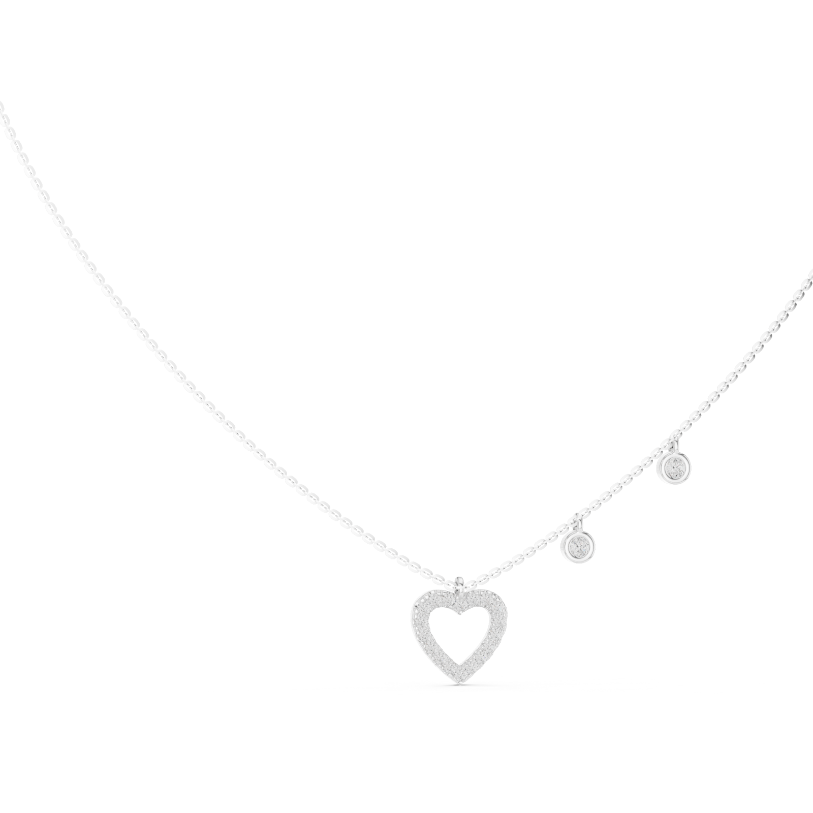  White Gold Eternal Balance Heart Necklace Left View
