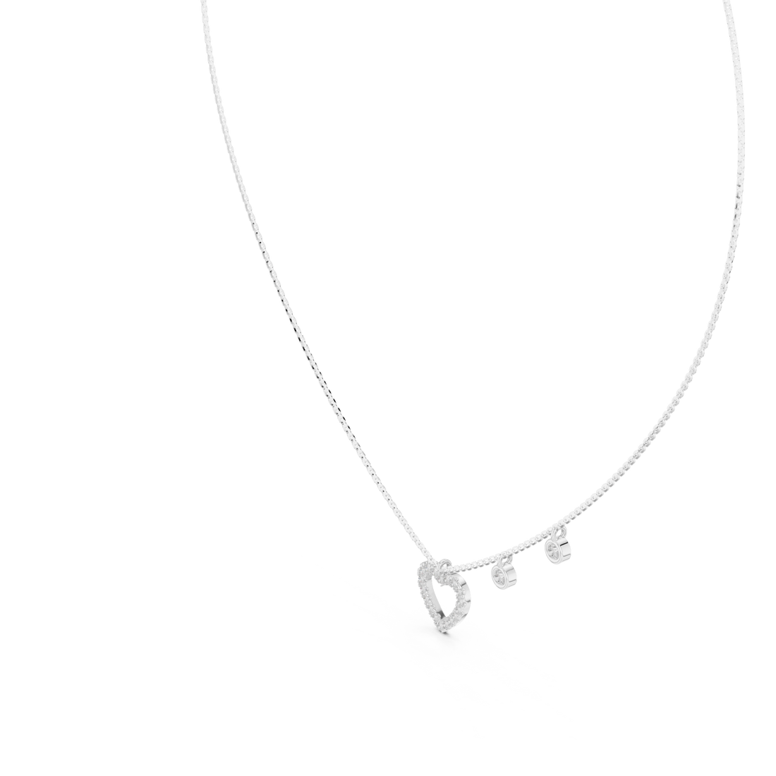  White Gold Eternal Balance Heart Necklace Right View