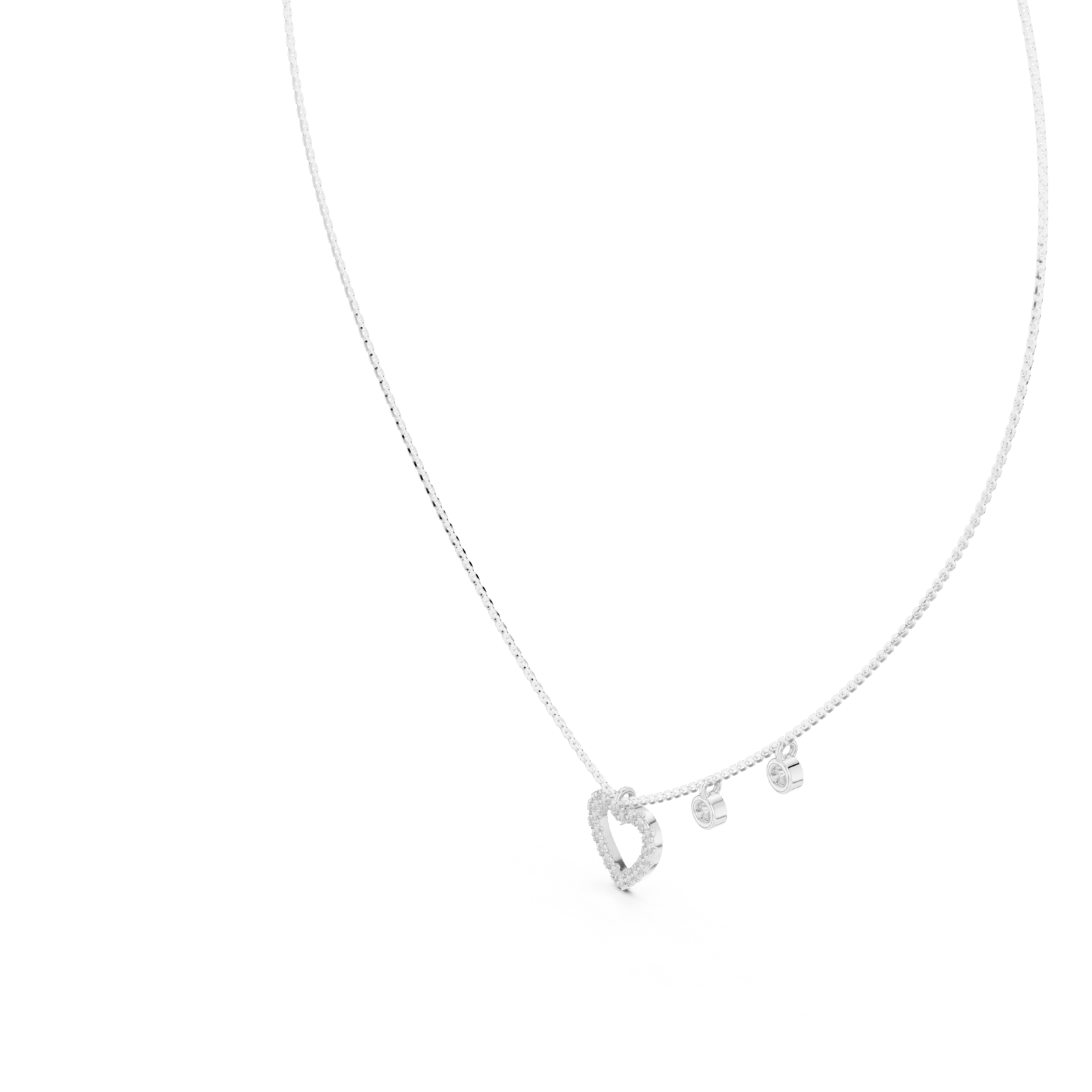  White Gold Eternal Balance Heart Necklace Right View