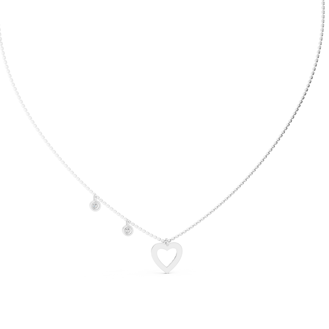  White Gold Eternal Balance Heart Necklace Right View