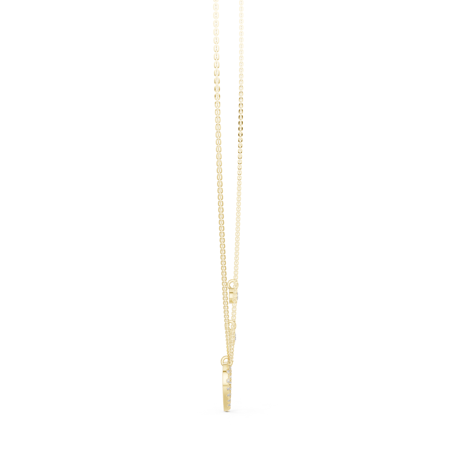  Gold Eternal Balance Heart Necklace Side View
