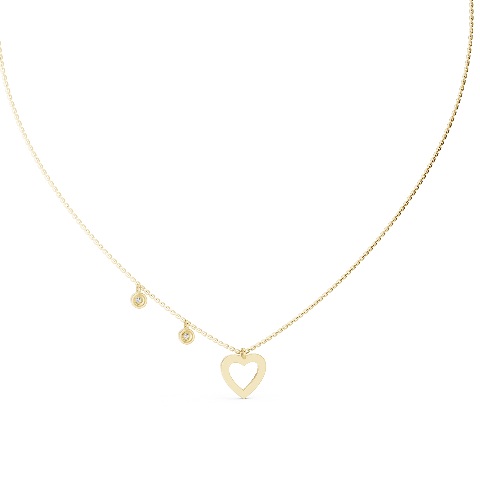  Gold Eternal Balance Heart Necklace Front View