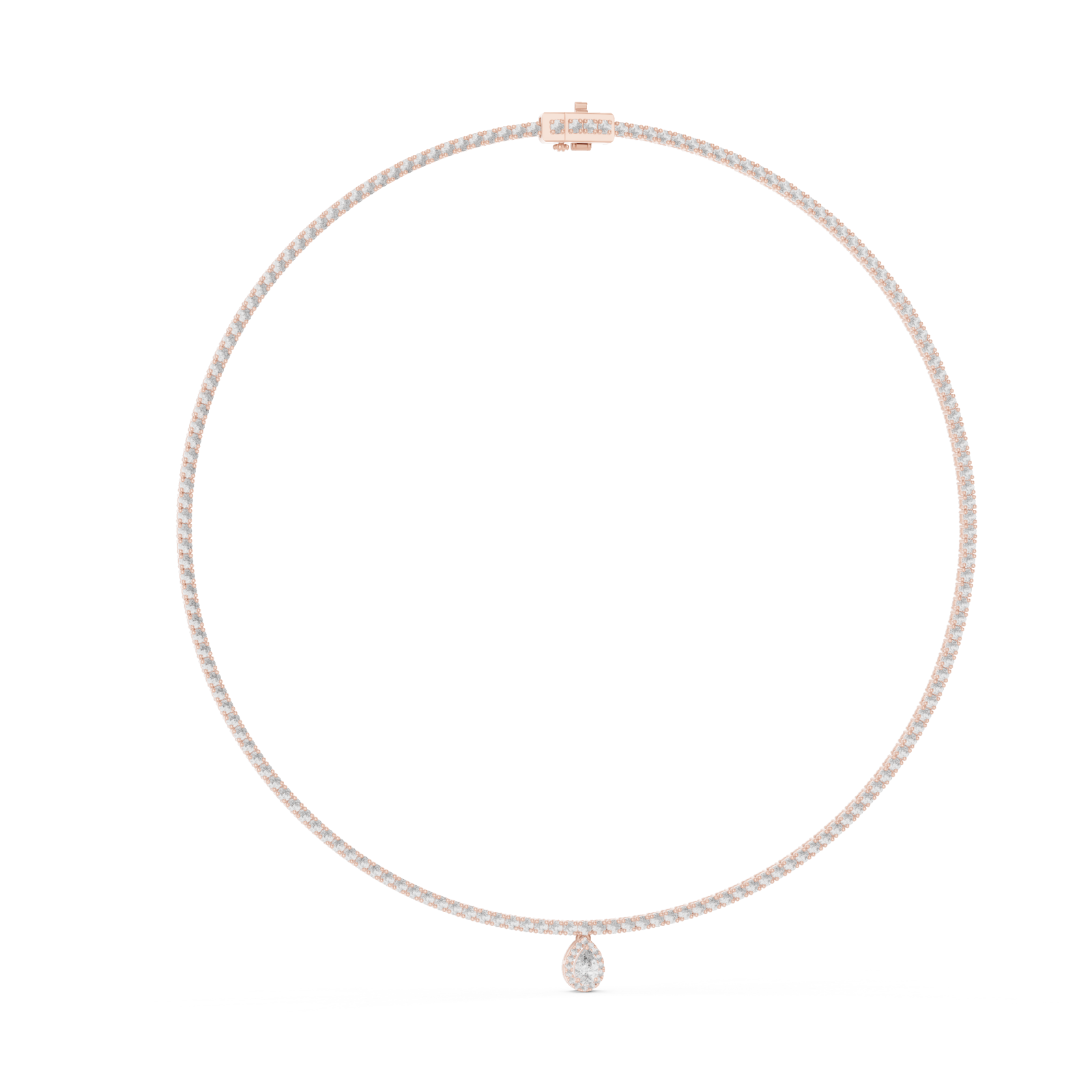  Rose Gold Eternal Graceful Whisper Pendant Link Necklace Left View