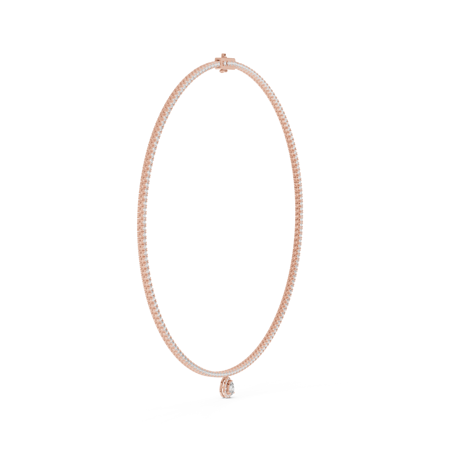  Rose Gold Eternal Graceful Whisper Pendant Link Necklace Side View