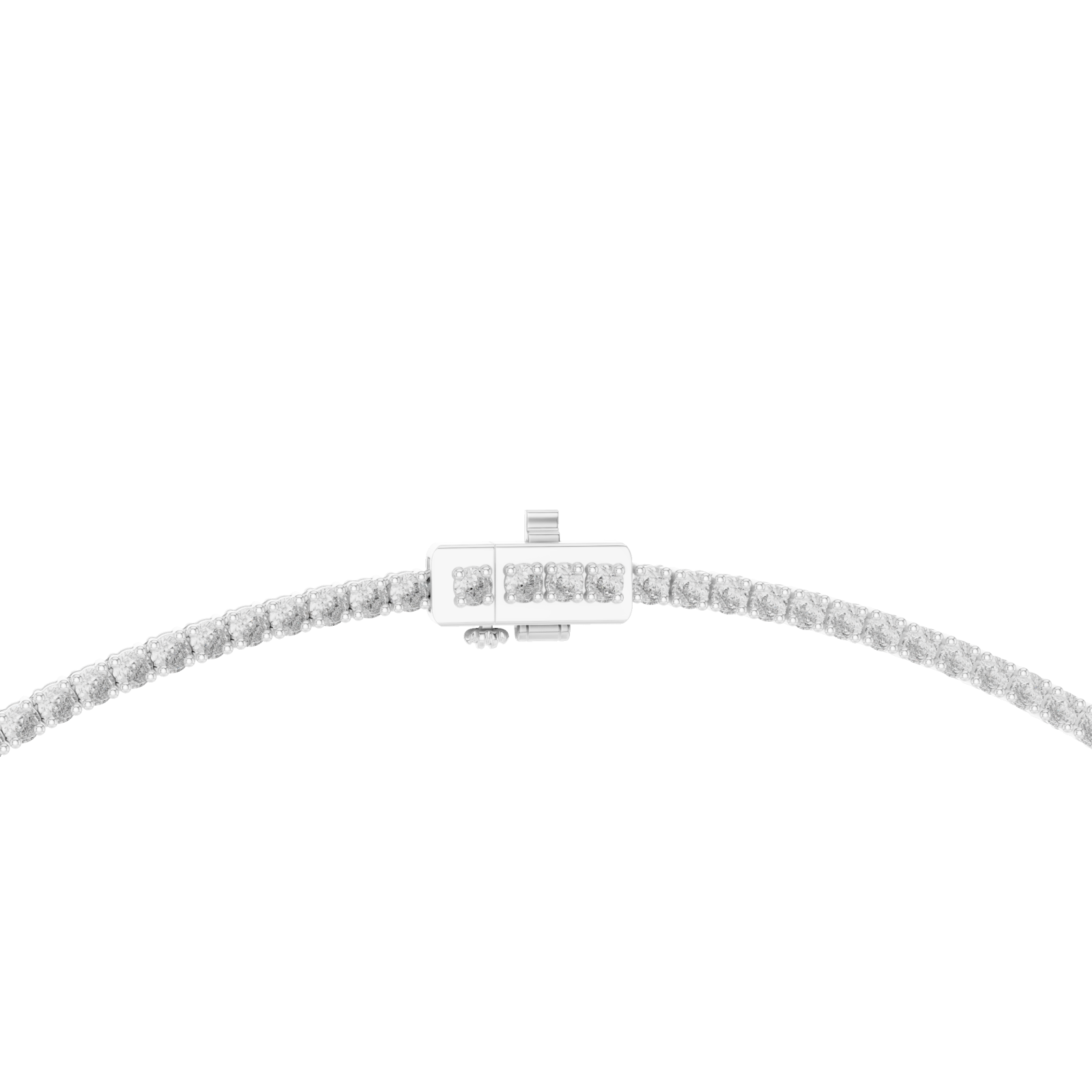  White Gold Eternal Graceful Whisper Pendant Link Necklace Front View