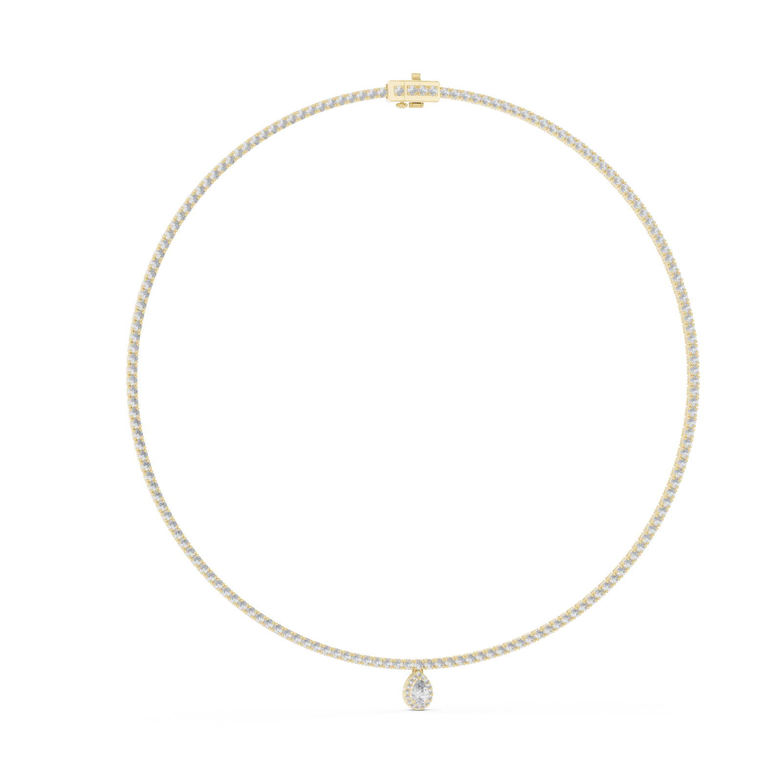  Gold Eternal Graceful Whisper Pendant Link Necklace Left View