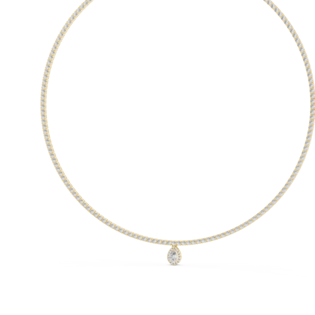 Gold Eternal Graceful Whisper Pendant Link Necklace Right View