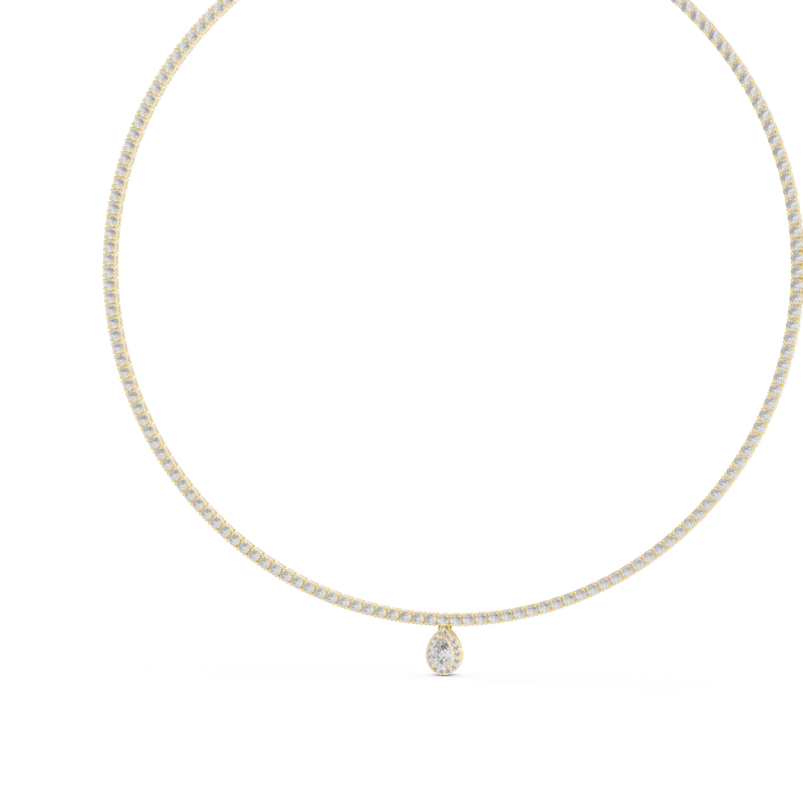 Gold Eternal Graceful Whisper Pendant Link Necklace Right View