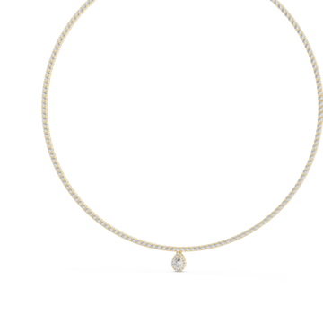 Gold Eternal Graceful Whisper Pendant Link Necklace Right View