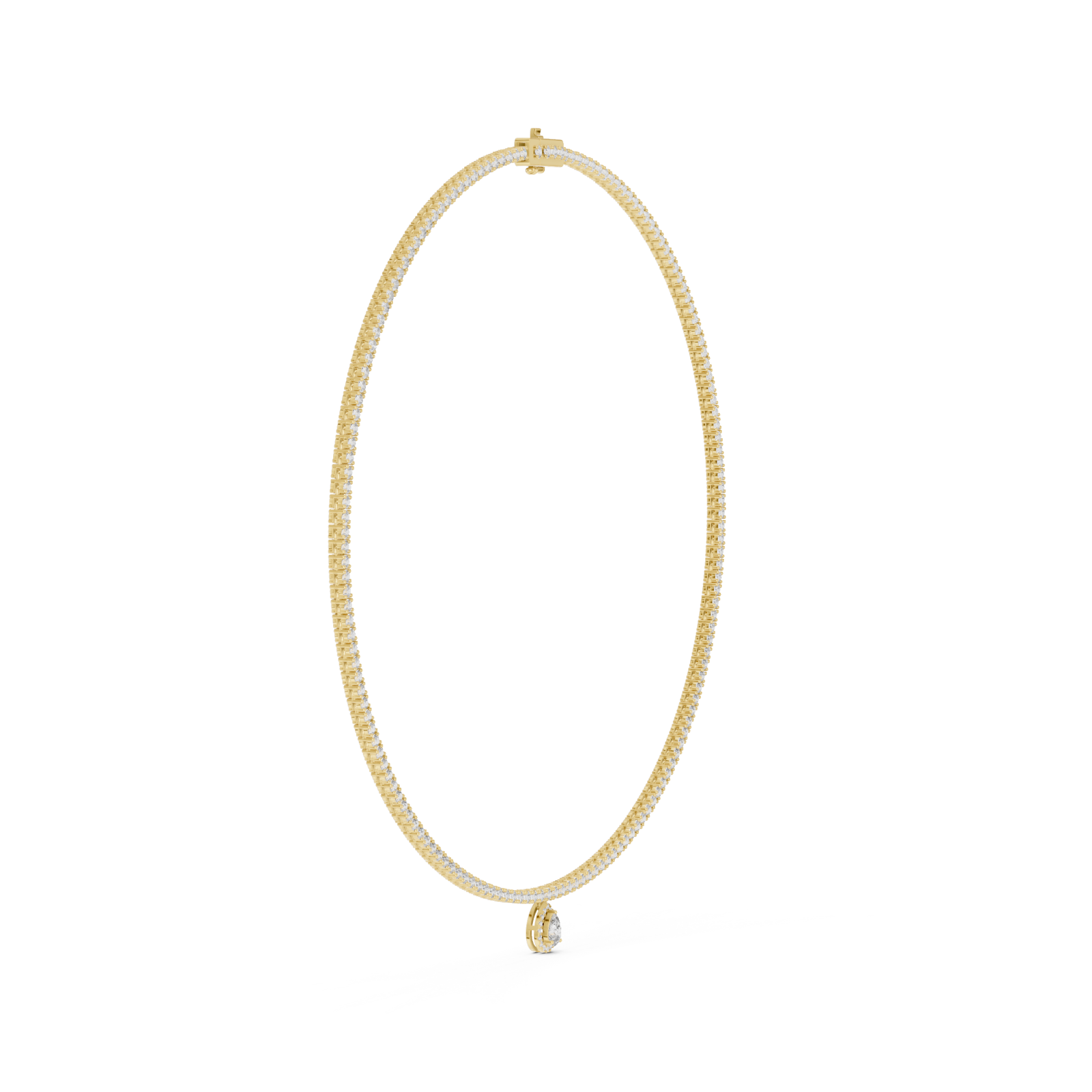  Gold Eternal Graceful Whisper Pendant Link Necklace Side View