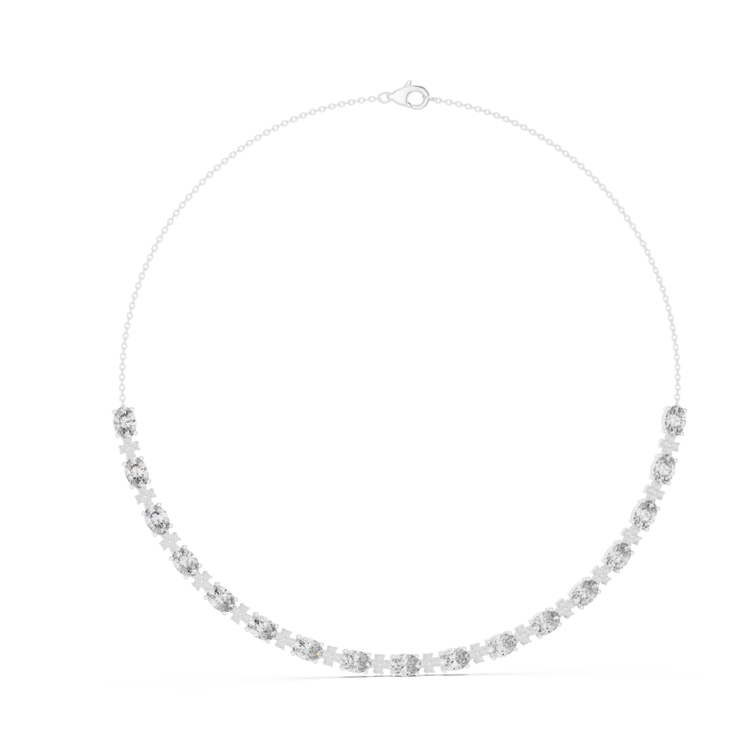  White Gold Refined Solstice Glow Collar Necklace Left View