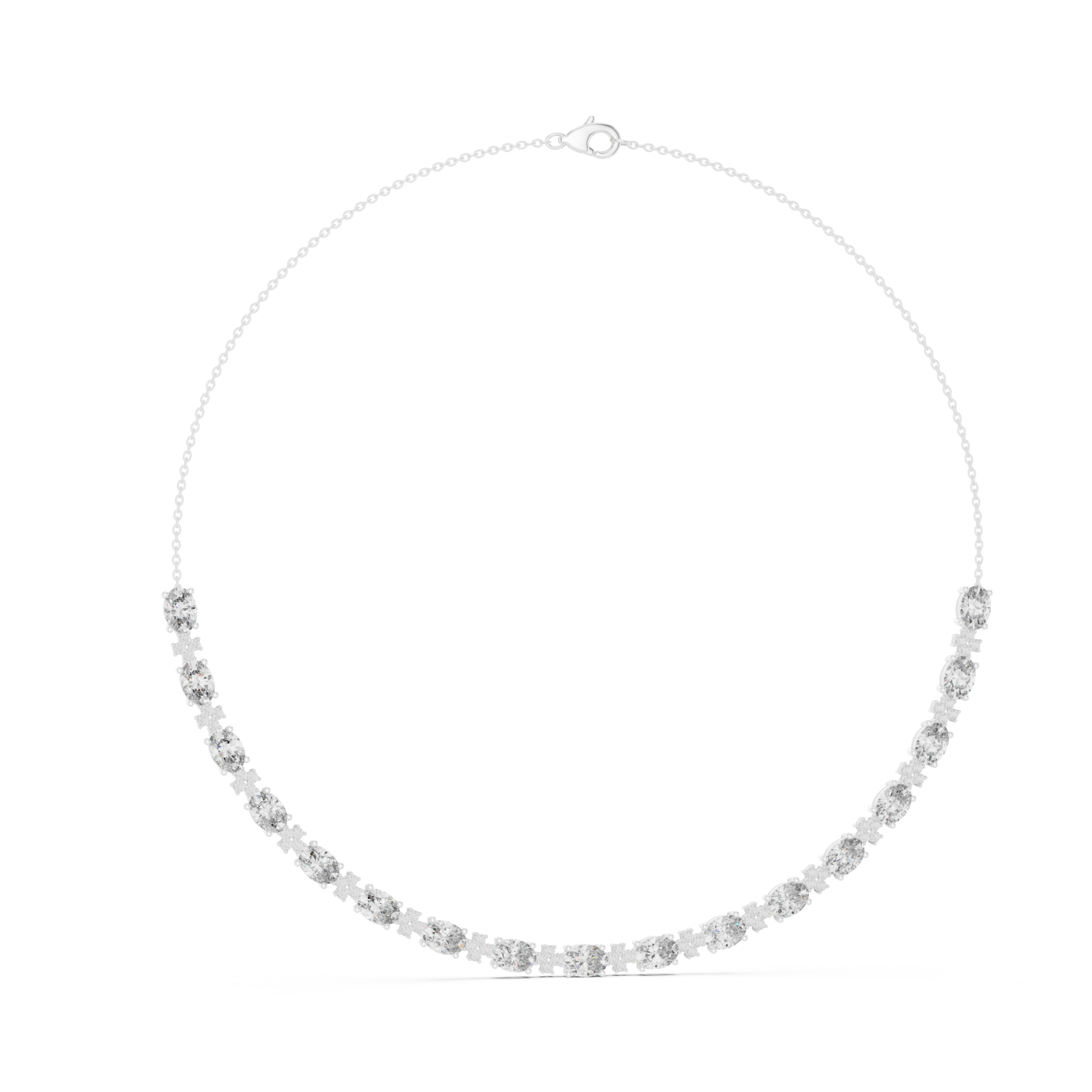  White Gold Refined Solstice Glow Collar Necklace Left View