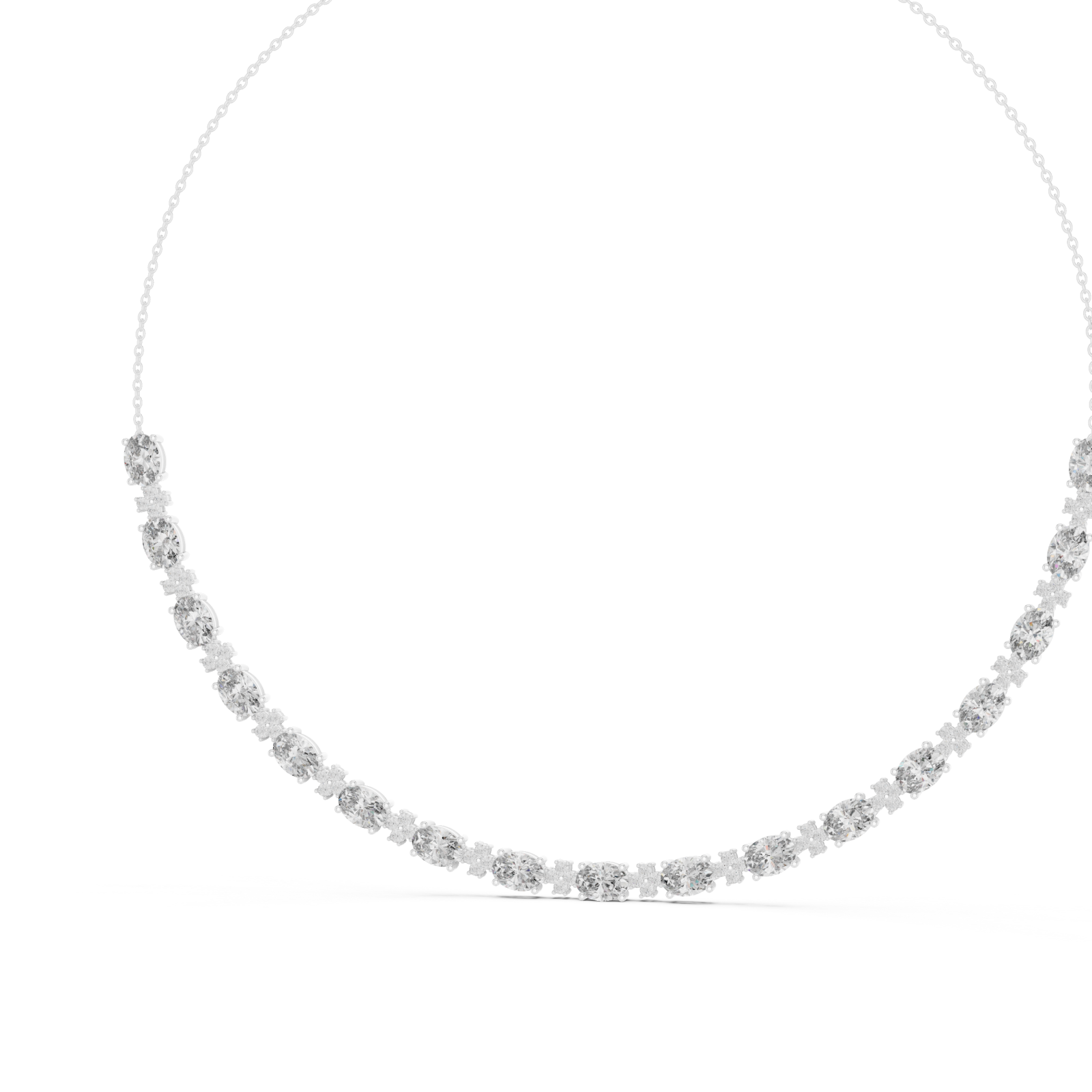  White Gold Refined Solstice Glow Collar Necklace Right View
