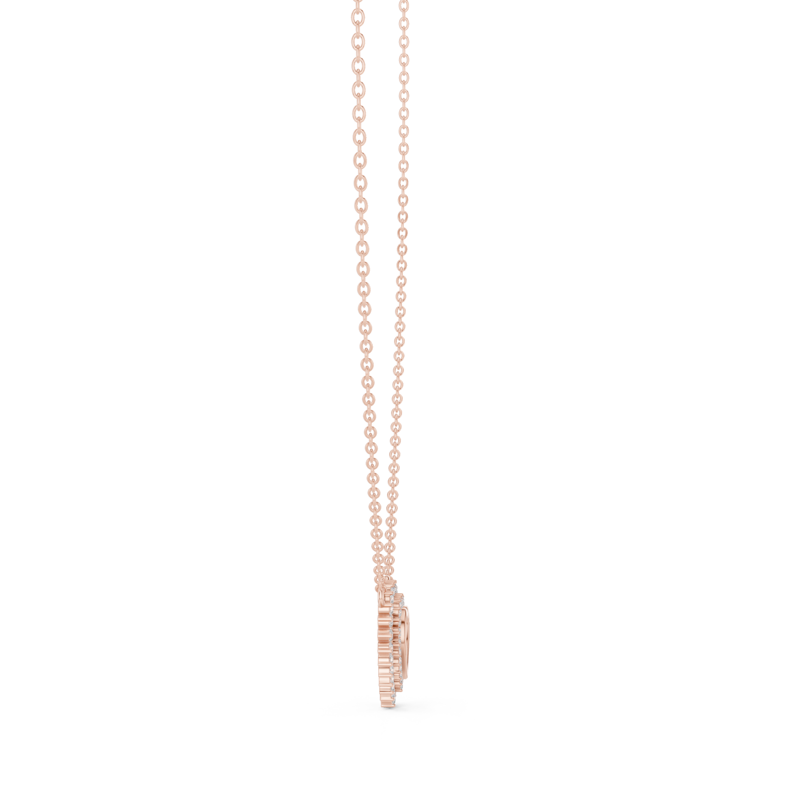  Rose Gold Pure Embrace Heart Charm Necklace Side View
