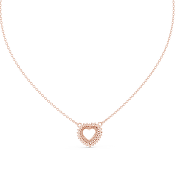  Rose Gold Pure Embrace Heart Charm Necklace Front View