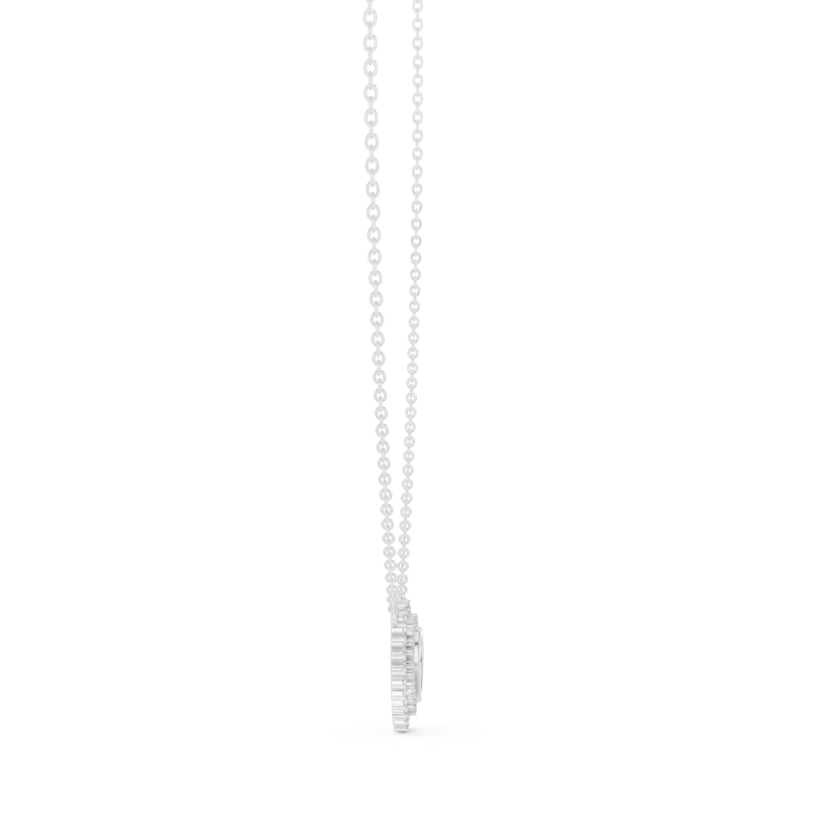  White Gold Pure Embrace Heart Charm Necklace Side View