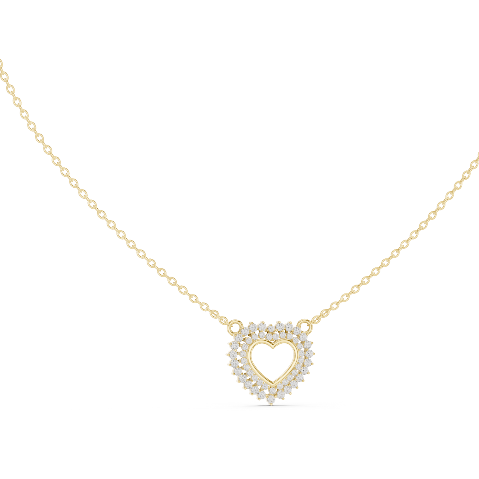  Gold Pure Embrace Heart Charm Necklace Left View