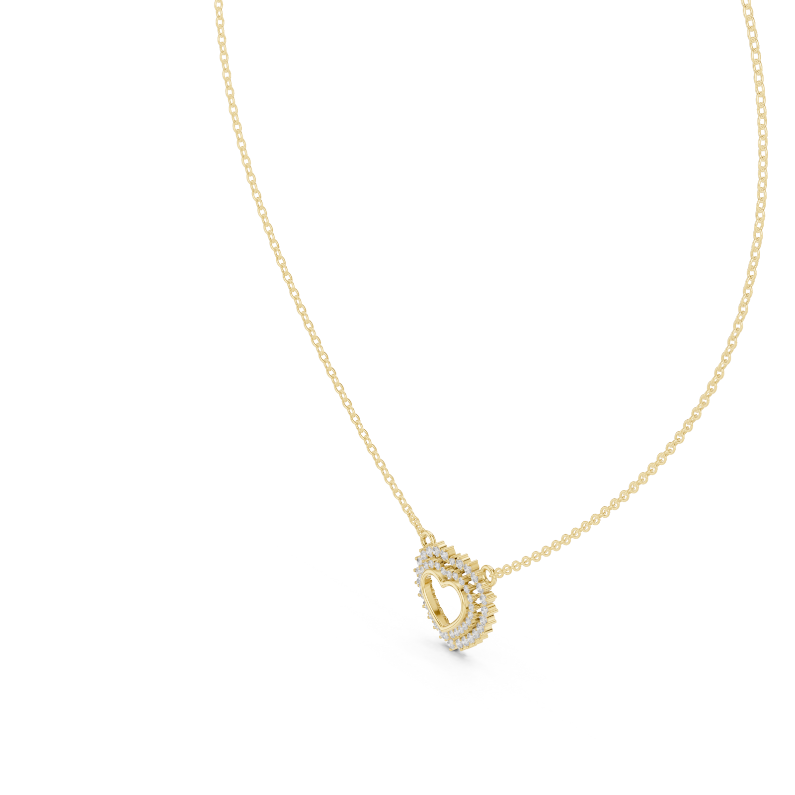 Gold Pure Embrace Heart Charm Necklace Right View