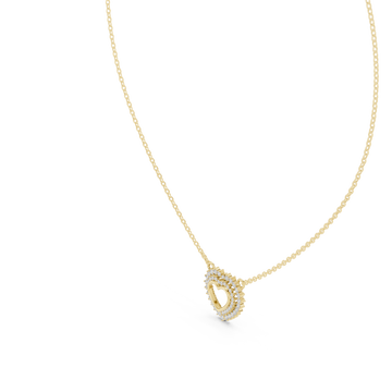 Gold Pure Embrace Heart Charm Necklace Right View