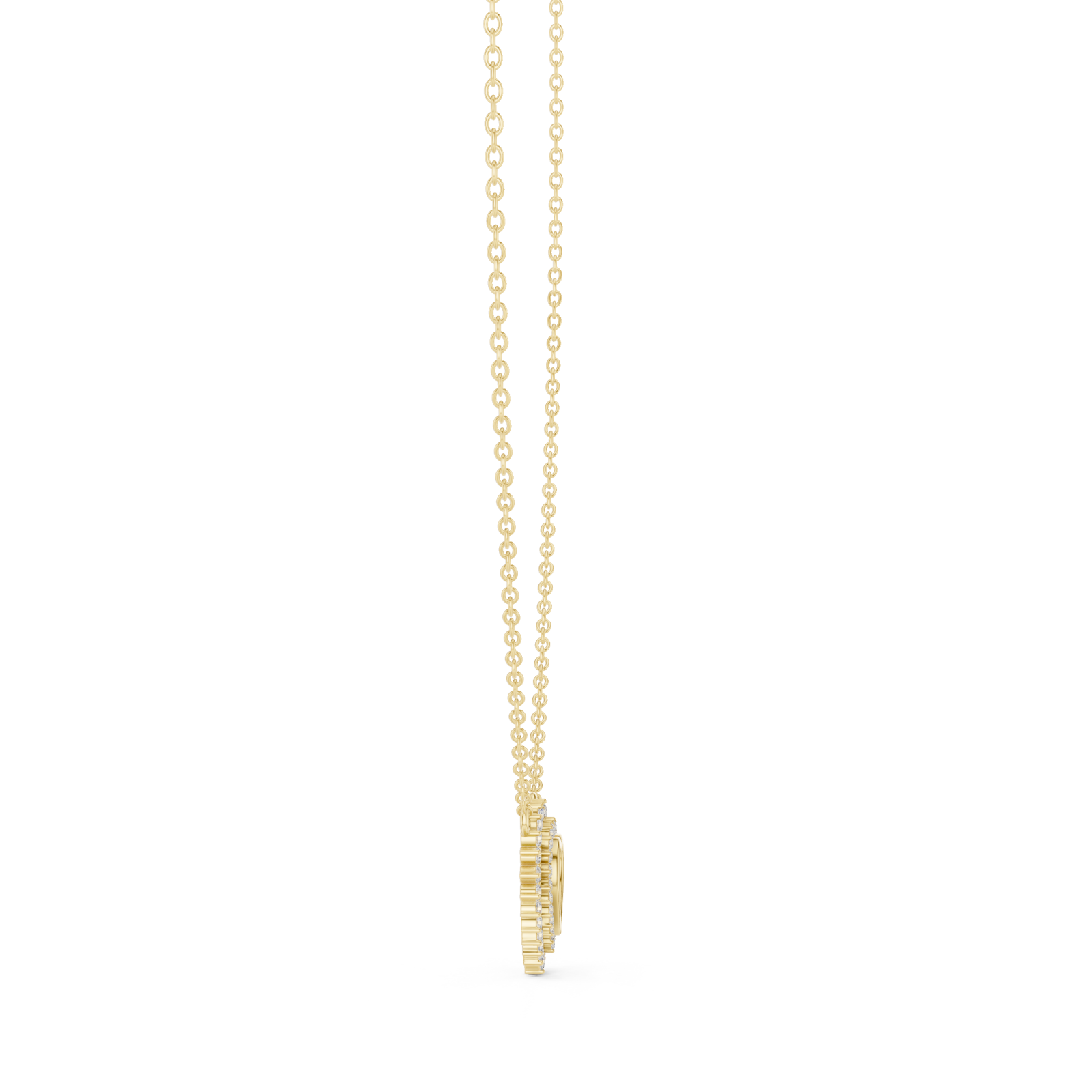  Gold Pure Embrace Heart Charm Necklace Side View