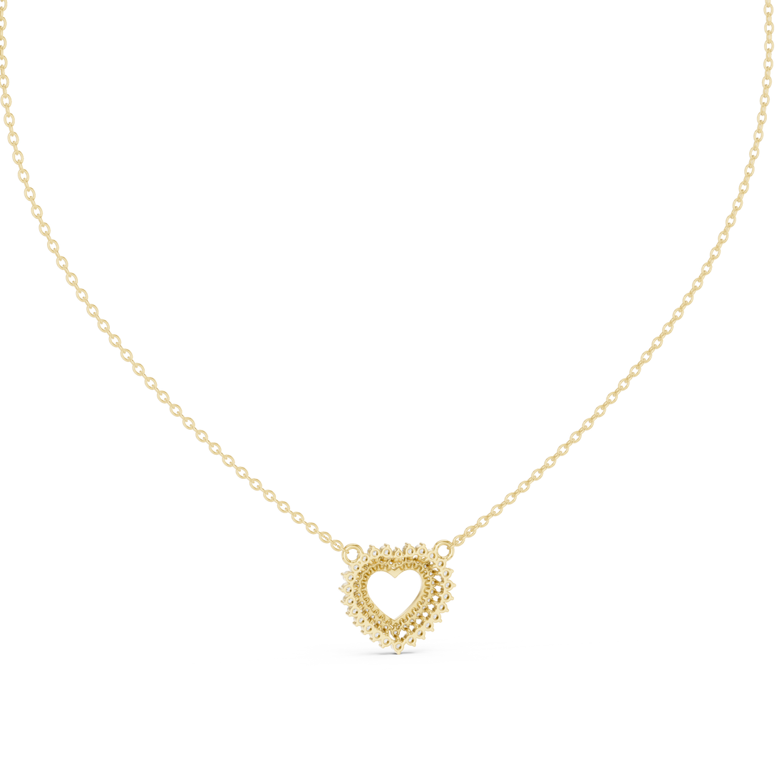 Gold Pure Embrace Heart Charm Necklace Right View