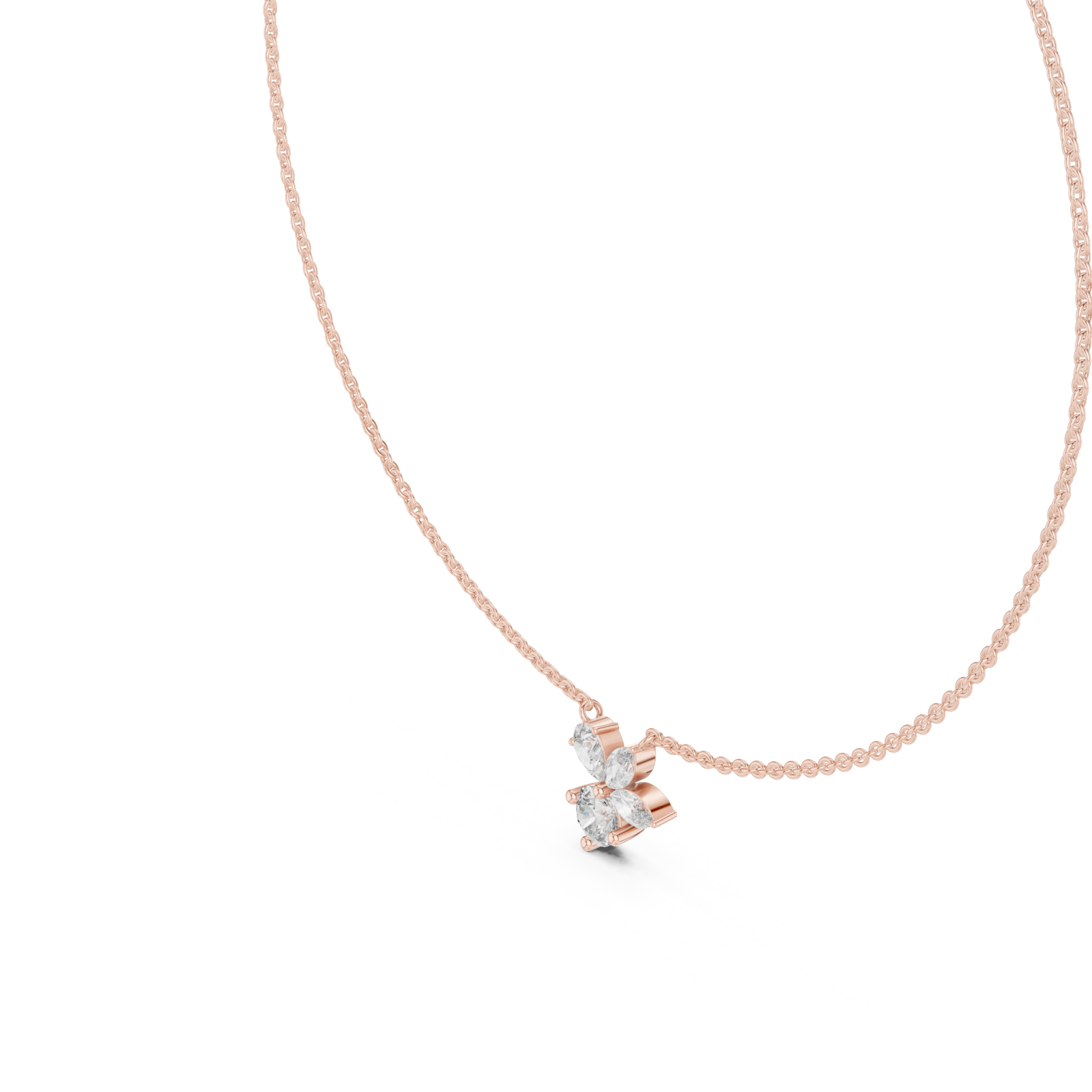  Rose Gold Radiant Petal Embrace Necklace Right View