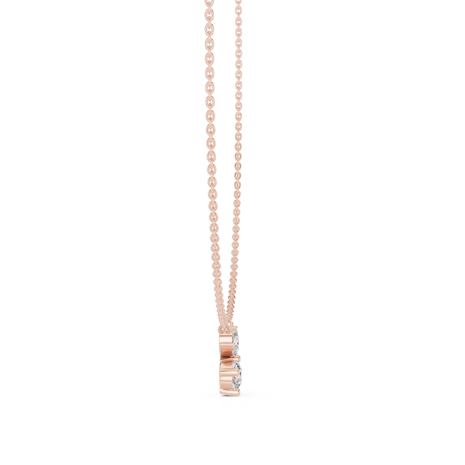  Rose Gold Radiant Petal Embrace Necklace Side View