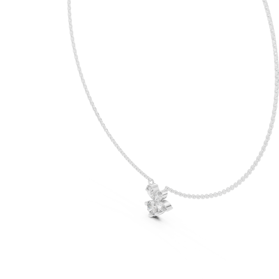 White Gold Radiant Petal Embrace Necklace Right View