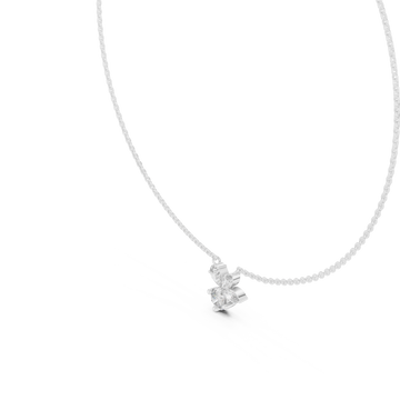  White Gold Radiant Petal Embrace Necklace Right View