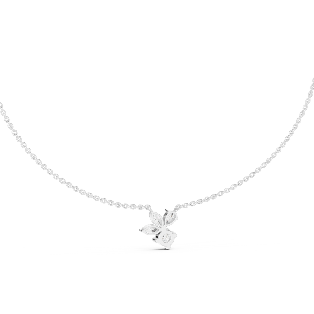  White Gold Radiant Petal Embrace Necklace Right View