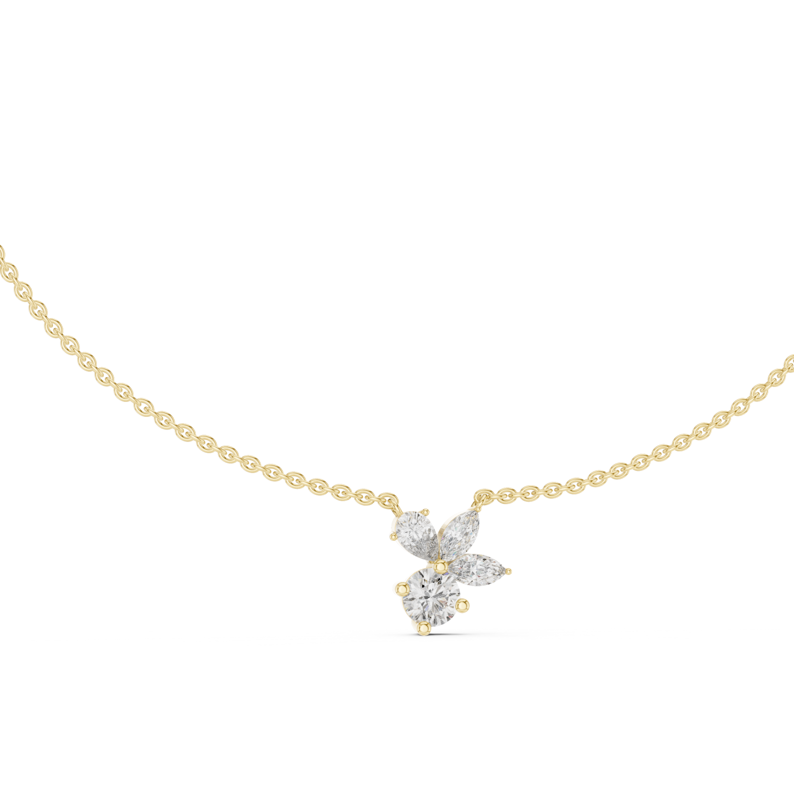  Gold Radiant Petal Embrace Necklace Left View