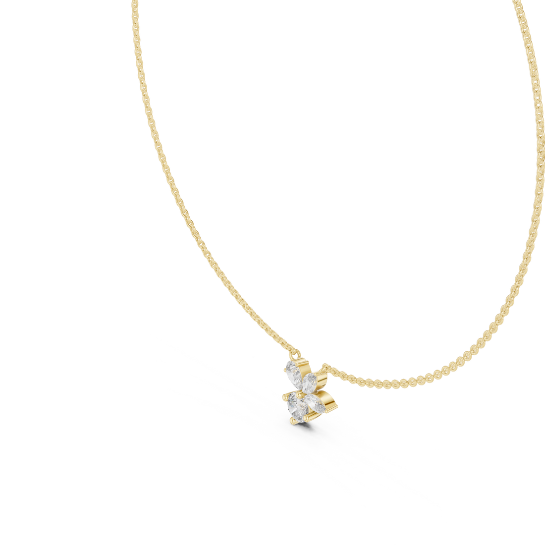 Gold Radiant Petal Embrace Necklace Right View