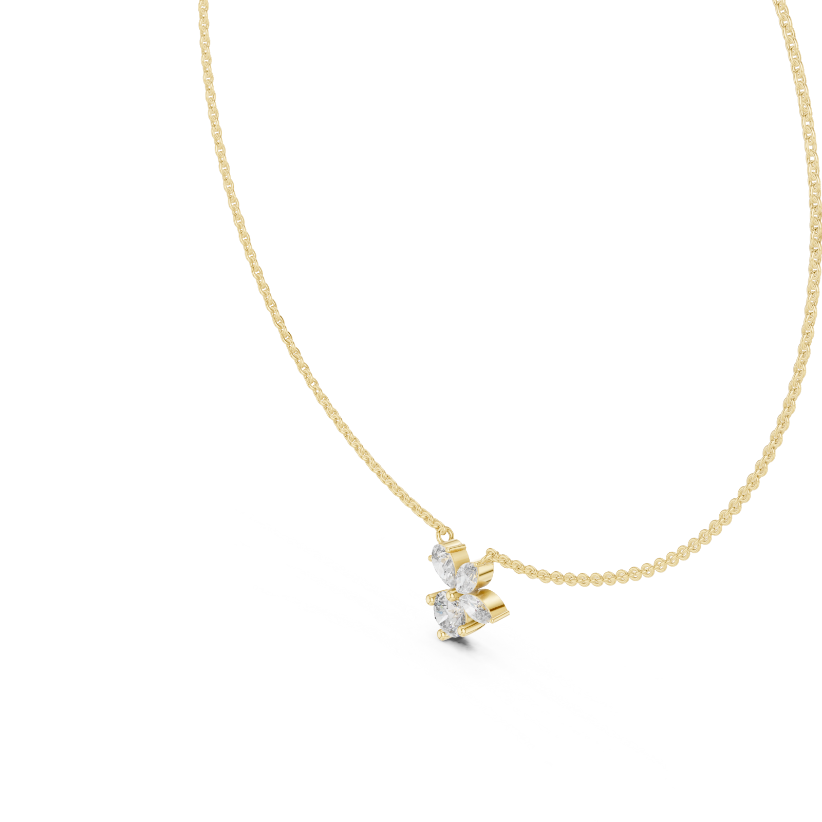 Gold Radiant Petal Embrace Necklace Right View
