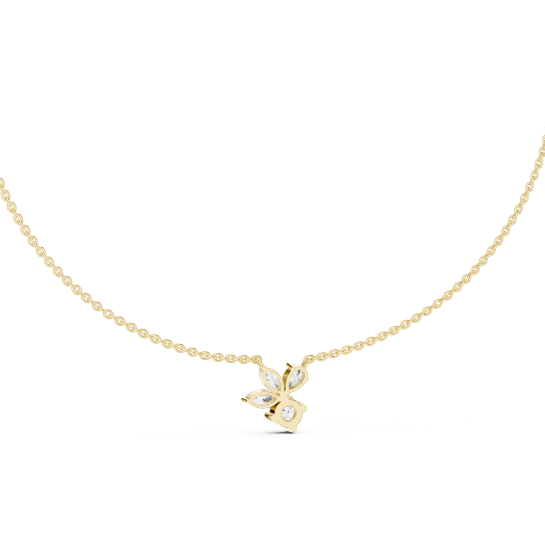 Gold Radiant Petal Embrace Necklace Right View